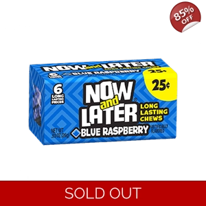 Now and Later Blue Raspberry Chew Candy - 6 Piece 26g